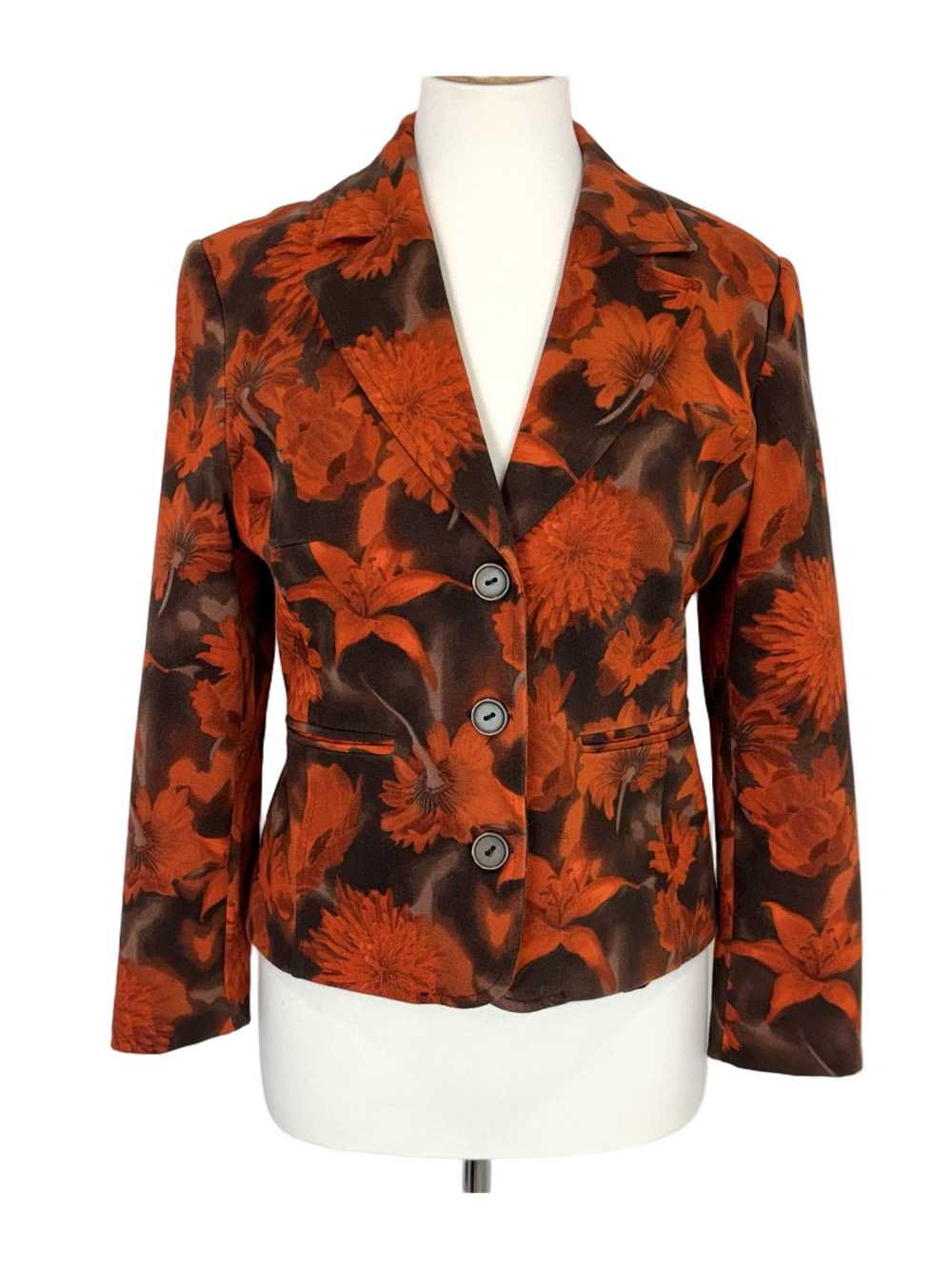 Burnt orange and brown floral jacket